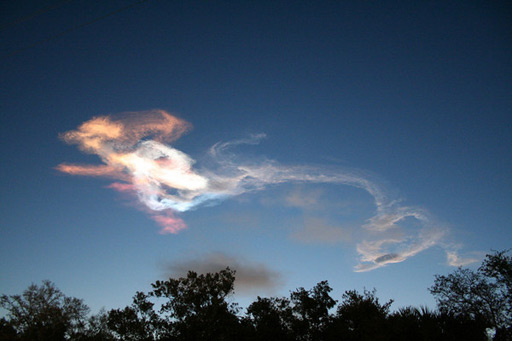 Multicolored afterglow of the STS-131 launch