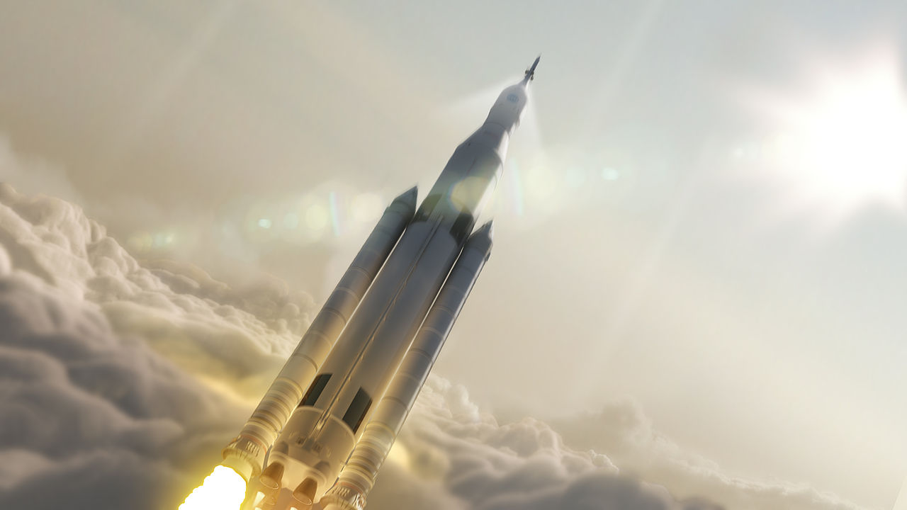 The United States’ planned Space Launch System concept art