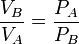 \frac{V_B}{V_A} = \frac{P_A}{P_B} 