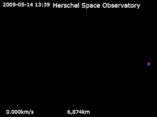 Animation of Herschel Space Observatory‘s trajectory from 14 May 2009 to 31 August 2013