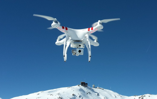 A DJI Phantom quadcopter UAV for commercial and recreational aerial photography