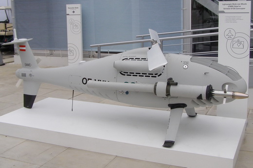Schiebel S-100 fitted with a Lightweight Multirole Missile