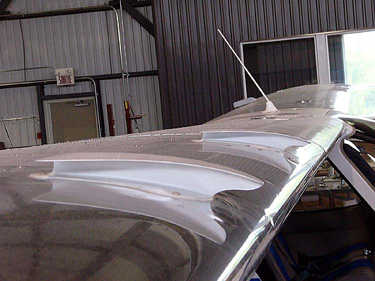 The Symphony SA-160 was designed with two unusual vortex generators on its wing to ensure aileron effectiveness through the stall