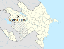 Location of airport in Ganja, Azerbaijan