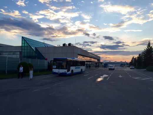 Bus stop in front of the terminal building