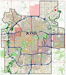YXD is located in Edmonton
