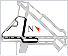 Overlay of the pre-2011 Edmonton IndyCar track on an airport map.