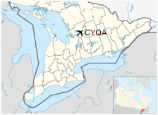 CYQA is located in Southern Ontario
