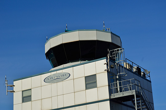 Closeup of the new Air Traffic Control Tower