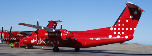 Two Dash-8 200Q aircraft at Nuuk Airport