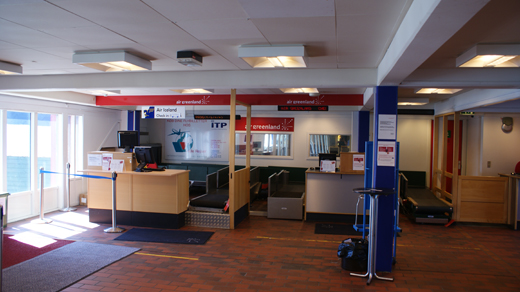 Air Greenland check-in desk at the terminal