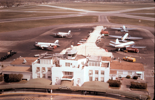 
Memphis Municipal Airport, 1962, photographed from the then-new control tower.