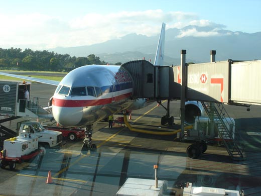 
American Airlines Boeing 757 parked at terminal 1