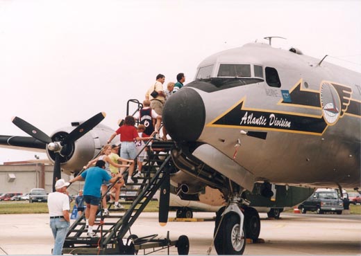 
C-54 with visitors at the AMC museum