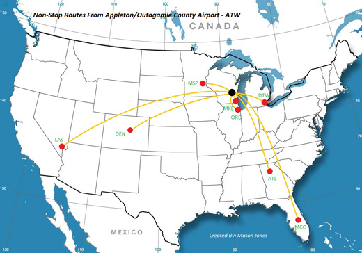 
Outagamie County
Regional Airport
Route Map
