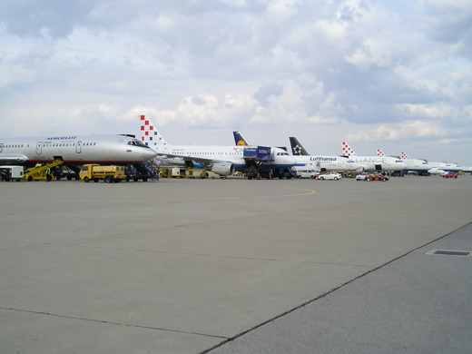 
Aircraft on the apron at Zagreb Airport