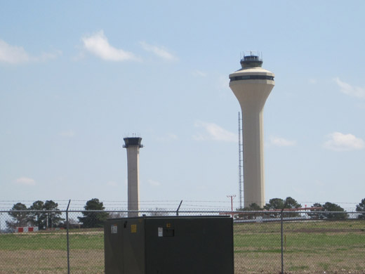 
Old (left) and new (right) control tower at Memphis International Airport