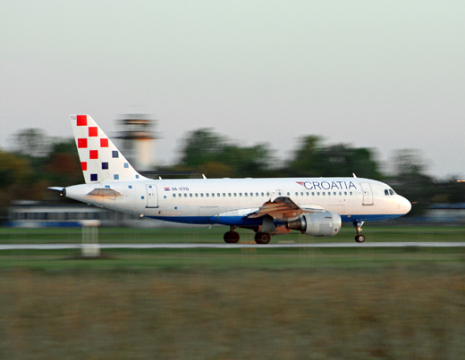 
Croatia Airlines Airbus A319 taking off at Zagreb Airport