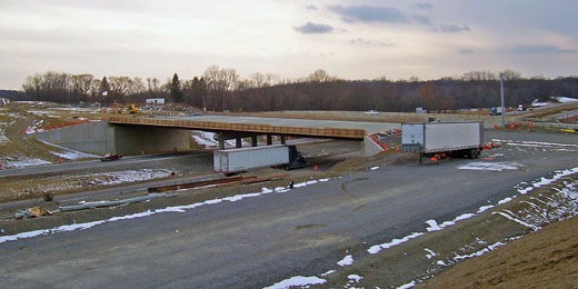 
The Drury Lane exit under construction. The original overpass was replaced with a new, wider one.