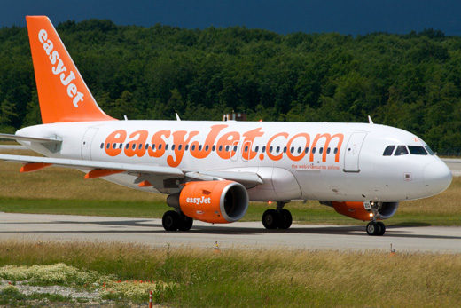 
An EasyJet Airbus A319-100 taxiing.