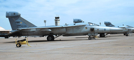 
General Dynamics EF-111A AF Serial No. 67-0035 of the 429th/430th Electronic Combat Squadron. Aircraft sent to AMARC on 28 April 1998.