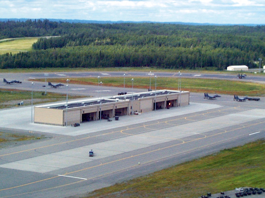 
F-15s parked at Elmendorf AFB, 1999