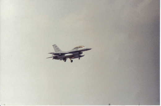 
F-16 on landing approach at Homestead ARB, circa 1996