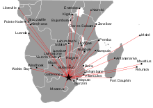 
Regional International cities with direct passenger air links