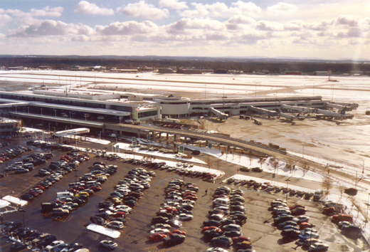 
ROC's passenger terminal seen from an approaching aircraft in December 2005.