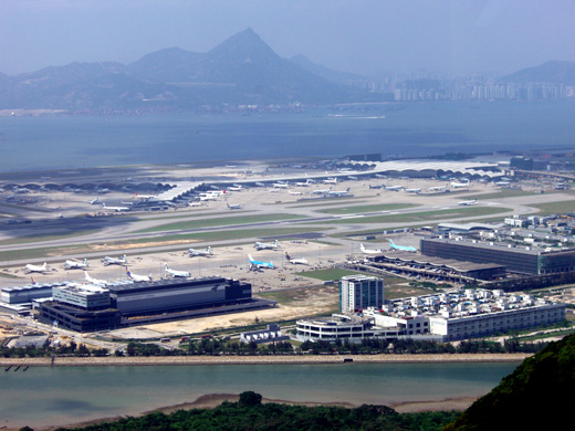 
View of the airport from the Ngong Ping 360 cable car