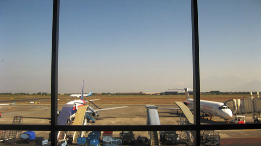 
Apron and runway view from Departure lounge