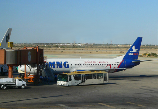 
A leased MNG Airlines Boeing 737-200 aircraft being prepared for a hajj flight, 2006