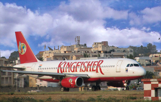 
Kingfisher Airlines taxiing in HAL Bangalore International Airport