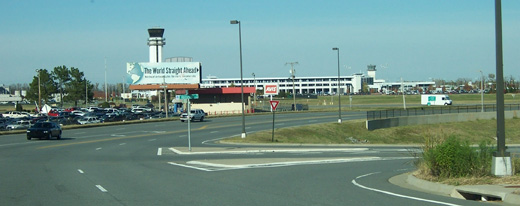 
The airport, from an approach road