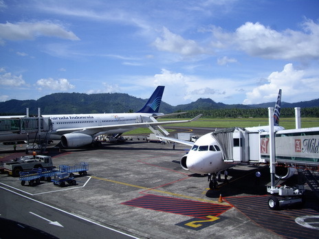 
Garuda Indonesia Airbus A330 (far left) on Manado Airport