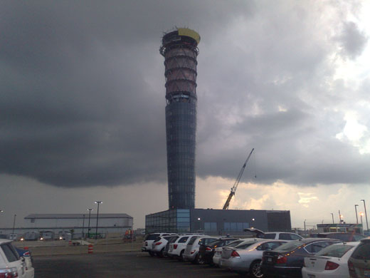 
Interstate 70 exit sign for Dayton International Airport.