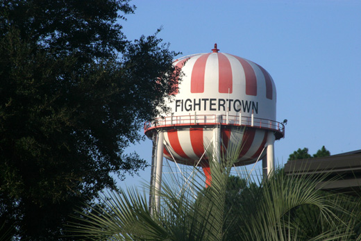 
The watertower on the Air Station emblazoned with the base nickname 
