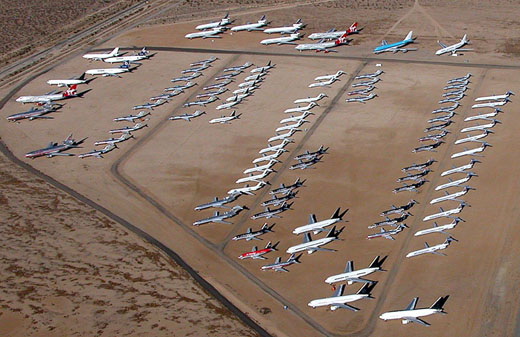 
Mojave Airport, storage location for commercial airliners.