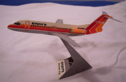 
Model of Empire Airlines F-28 aircraft, widely used at ROC in the 1980's.