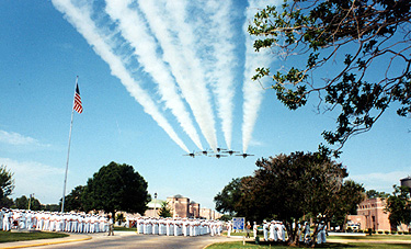 
Aerial view of NAS Pensacola in the mid-1940s. Chevalier Field is at the upper right.
