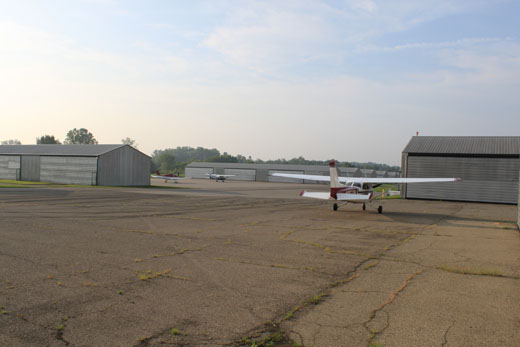 
Planes in hangar area