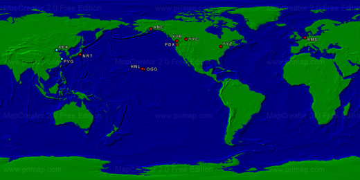 
International, Alaska, and Hawaii destinations served from Portland International Airport (as of July 2010)
