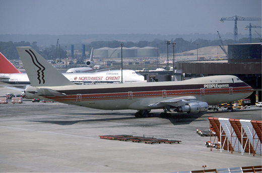 
People Express 747. The carrier used smaller 727 and 737 aircraft at ROC.