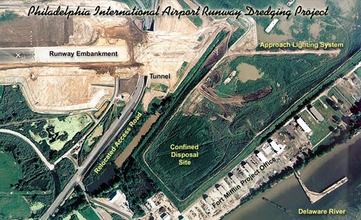 
Aerial view of construction of runway 8/26