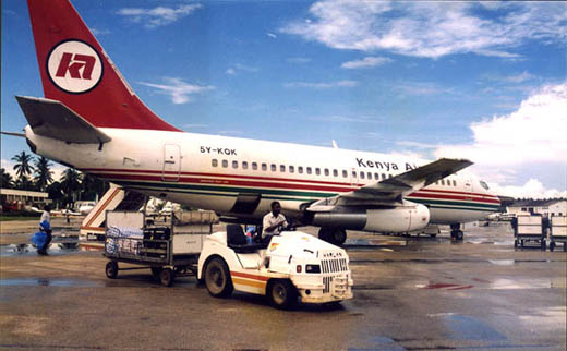 
Kenya Airways 737-200 at Zanzibar Airport