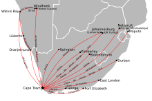 
Regional and domestic flights from Cape Town International Airport.