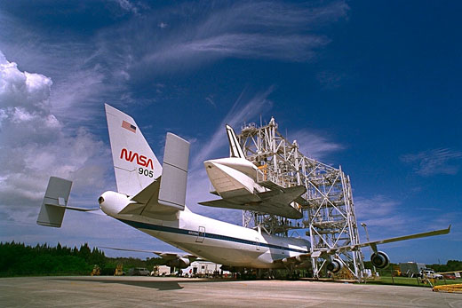 
The Mate-Demate Device at the Shuttle Landing Facility