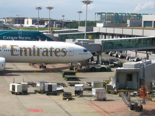 
Ground handling of an Emirates Boeing 777-300 by CIAS in Terminal 1