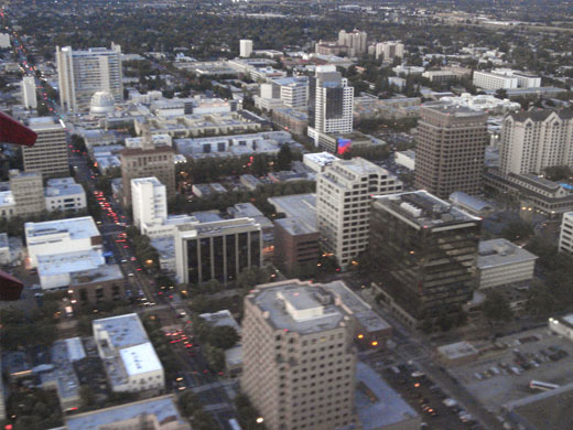 
The approach from the southeast over downtown San Jose to runway 30L