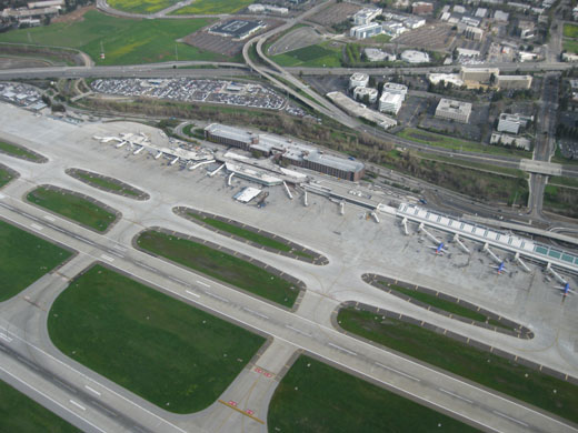 
SJC aerial photo of Terminals A and B